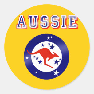 Aussie Kangaroo vlag Emlem logo giften Ronde Sticker