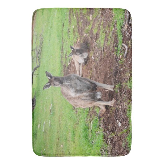 Aussie Kangaroos, Lge Memory Foam Bath Mat (Voorkant Verticaal)