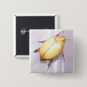 Aussie kerstbeetle Badge. Vierkante Button 5,1 Cm (Voorkant /achterkant)