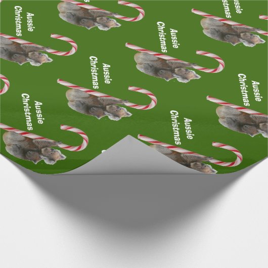 Aussie Kerstmis Koala Beer Candy Cane Cadeaupapier (Hoek)