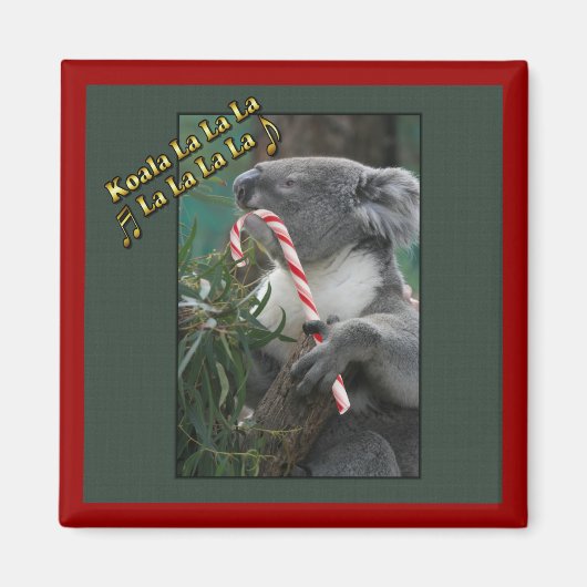 Aussie Kerstmis Koala met snoepgoed Magneet (Voorkant)