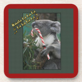 Aussie Kerstmis Koala met snoepgoed Onderzetter (Voorkant)