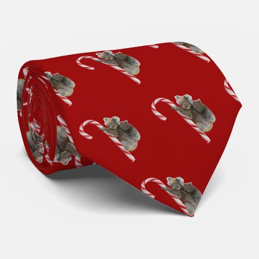 Aussie Kerstmis Koala met Stropdas met snoepriet (Opgerold)