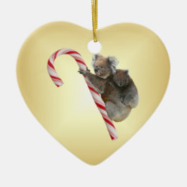 Aussie Kerstmis Koalas op snoepriet Keramisch Ornament