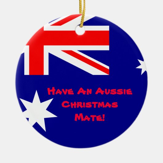Aussie kerstversiering keramisch ornament (Voorkant)