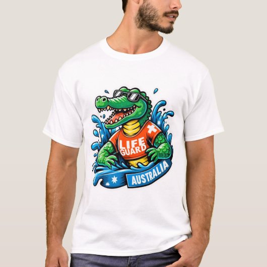 AUSSIE KROKODIL LIFE GUARD 2 T-SHIRT (Voorkant)