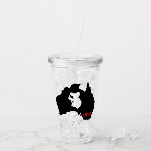 Aussie Love Koala Black Acryl Drinkbeker (Achterkant ijs)