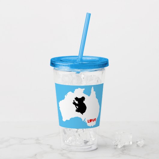 Aussie Love Koala White Acryl Drinkbeker (Achterkant ijs)
