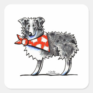 AUSSIE-M Australian Shepherd Vierkante Sticker