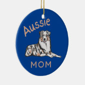 Aussie Ma Australian Shepherd Aussie Dog Keramisch Ornament (Rechts)