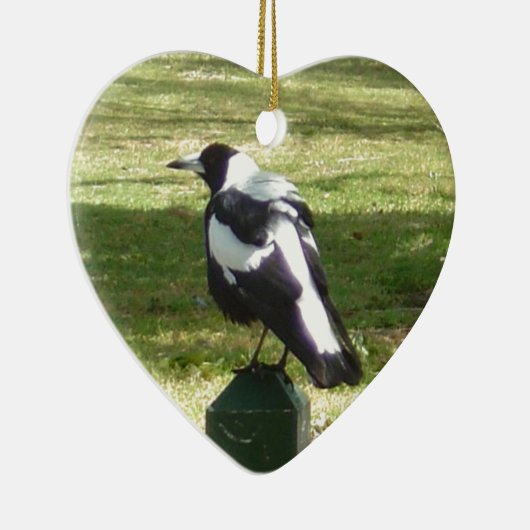 Aussie Magpie Keramisch Ornament (Rechts)