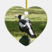 Aussie Magpie Keramisch Ornament (Voorkant)