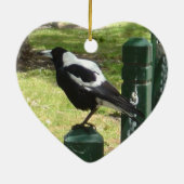 Aussie Magpie Keramisch Ornament (Achterkant)