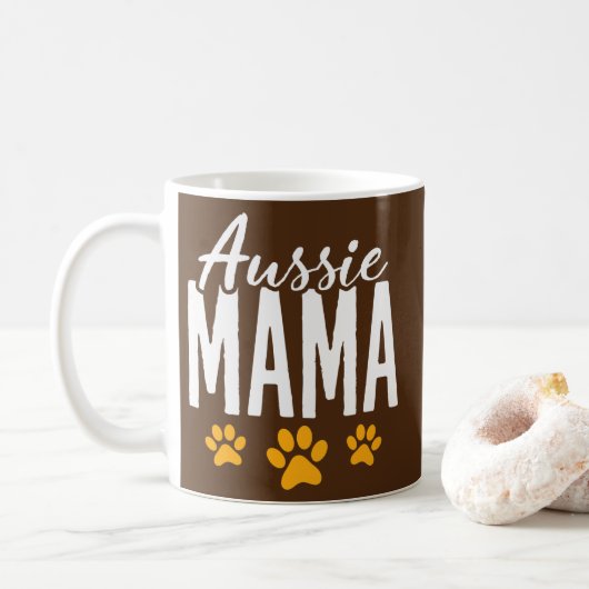 Aussie Mama Aussie Shepherd Aussie mama Koffiemok (Met donut)