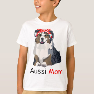 Aussie mama Dog Bandana Pet Lover Gift Womens Auss T-shirt