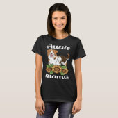 Aussie Mama Sunflower Australian Shepherd Women Mo T-shirt (Voorkant volledig)