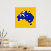 Aussie Map of Australia Oz flag gifts Poster (Keuken)
