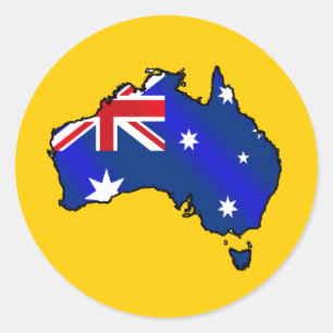 Aussie Map of Australia Oz flag gifts Ronde Sticker