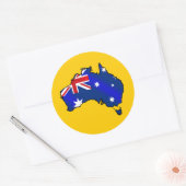 Aussie Map of Australia Oz flag gifts Ronde Sticker (Envelop)