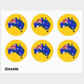 Aussie Map of Australia Oz flag gifts Ronde Sticker (Vel)