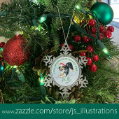 Aussie met Santa Hat Personalize Tin Sneeuwvlok Ornament