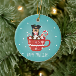 Aussie Mix met kerstcadeautjes Keramisch Ornament