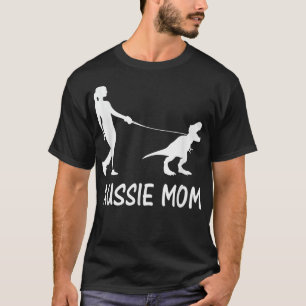 Aussie Moeder Australian Shepherd Hond Dinosauruss T-shirt
