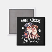 Aussie Moeder Australian Shepherd Werelds Mini Aus Magneet (Voorkant / Achterkant)