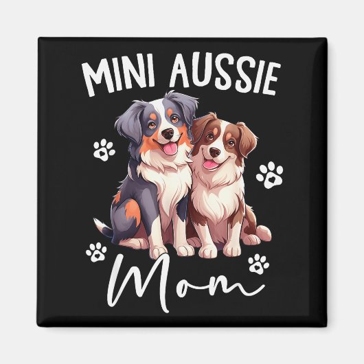 Aussie Moeder Australian Shepherd Werelds Mini Aus Magneet (Voorkant)