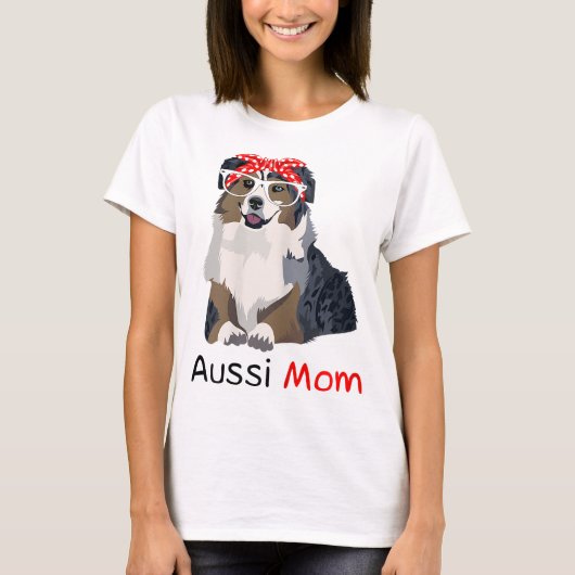 Aussie Moeder Hond Bandana Pet Lover Gift WoAussie T-shirt (Voorkant)