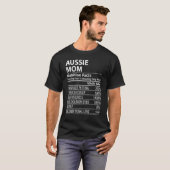 Aussie Mom Nutrition Facts  Aussie Dog Owner T-shirt (Voorkant volledig)