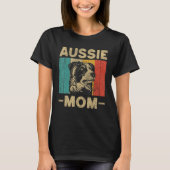 Aussie Mom  Retro Australian Shepherd T-shirt (Voorkant)