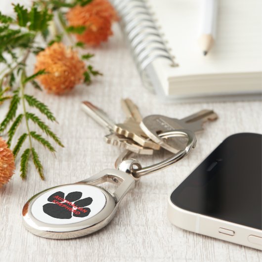 aussie name paw sleutelhanger (Zijkant)