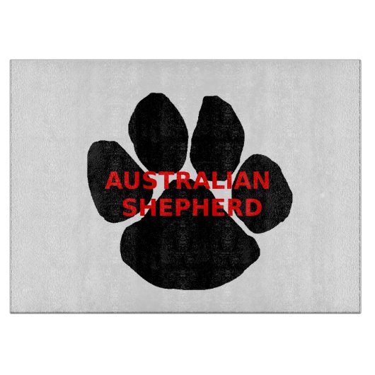 aussie name paw snijplank (Voorkant)