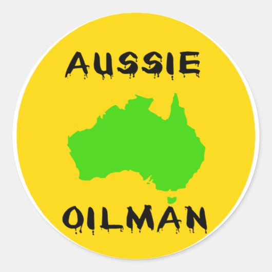 Aussie Oilman Ronde Sticker (Voorkant)