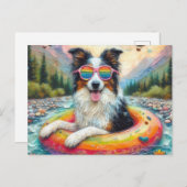 Aussie op een Rainbow Color Float Briefkaart (Voorkant / Achterkant)