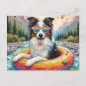 Aussie op een Rainbow Color Float Briefkaart (Voorkant)