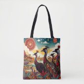 Aussie Outback Folk Art Cassowary Natuur Wildlife Tote Bag (Voorkant)