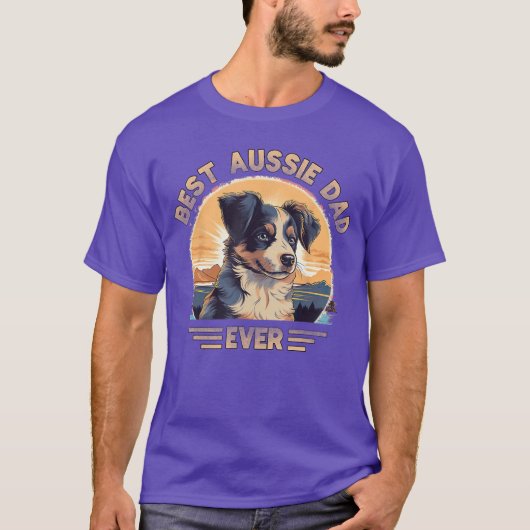 Aussie papa Australische herder cadeau T-shirt (Voorkant)