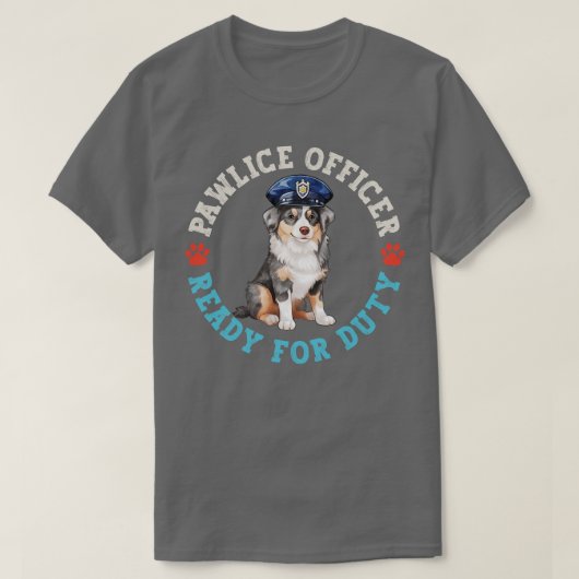 Aussie Pawlice Officer T-shirt (Design voorkant)