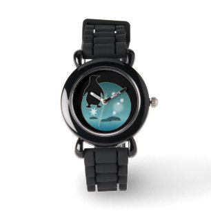 Aussie Penguin Icon Glitter Horloge