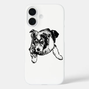 Aussie Phonehoes – Kalm Liggende Hond iPhone 16 Hoesje