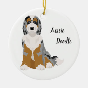 Aussie Poedel mix, Aussiedoodle Kerst Ornament