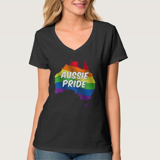 Aussie Pride Rainbow Flag Australian LBGT Pride Mo T-shirt (Voorkant)