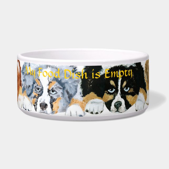 Aussie Puppies 4 Kleuren Voerbakje (Links)