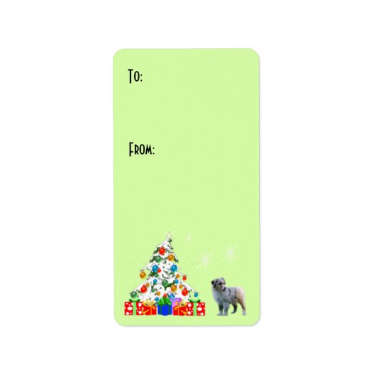 Aussie Puppy Christmas Gift Label label (Voorkant)