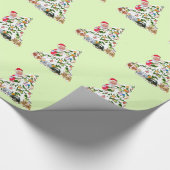 Aussie Pups onder de boom w/Santa Cadeaupapier (Hoek)