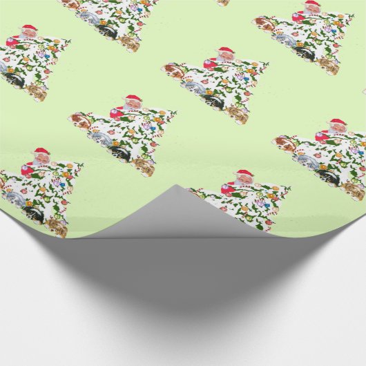 Aussie Pups onder de boom w/Santa Cadeaupapier (Hoek)