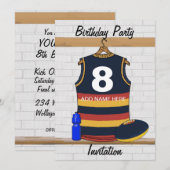 Aussie Rules Jersey Birthday - uitnodiging (Voorkant / Achterkant)