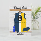 Aussie Rules Jersey Birthday - uitnodiging (Staand voorkant)